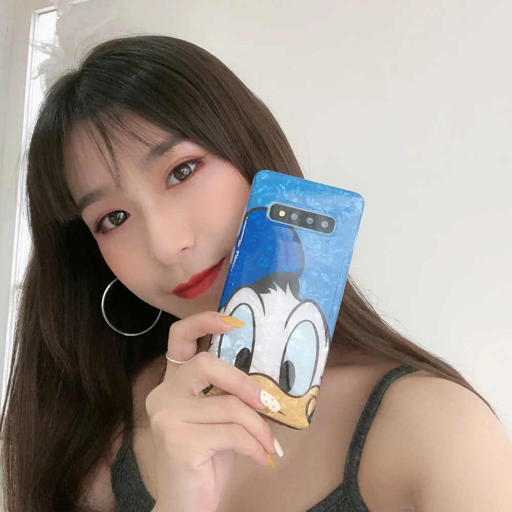 For Samsung Galaxy S8 S9 S10 Plus Cartoon Daisy Donald Duck Soft Cases Note 10 8 9 Conch Shell Phone Silicone Cover |