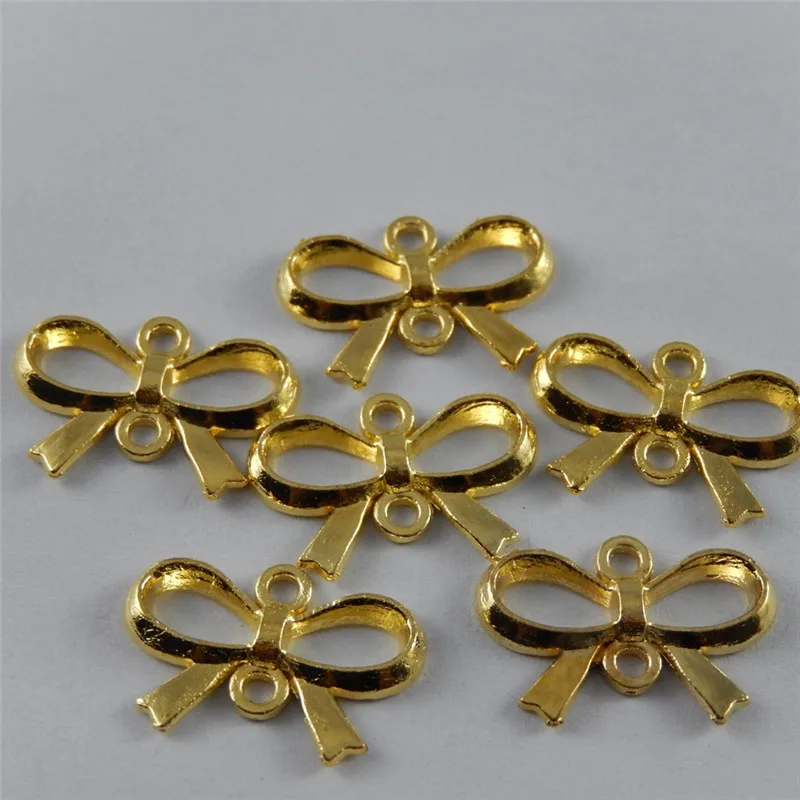 10 шт./лот маленькие металлические подвески с бантиком для изготовления ювелирных