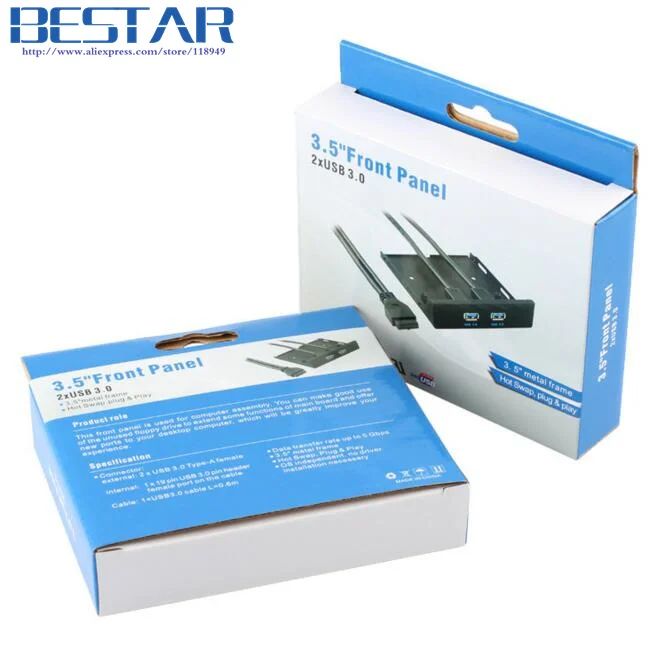 3 5 дюймовая Передняя панель телефона с 2 портами USB 0-20-контактный разъем и