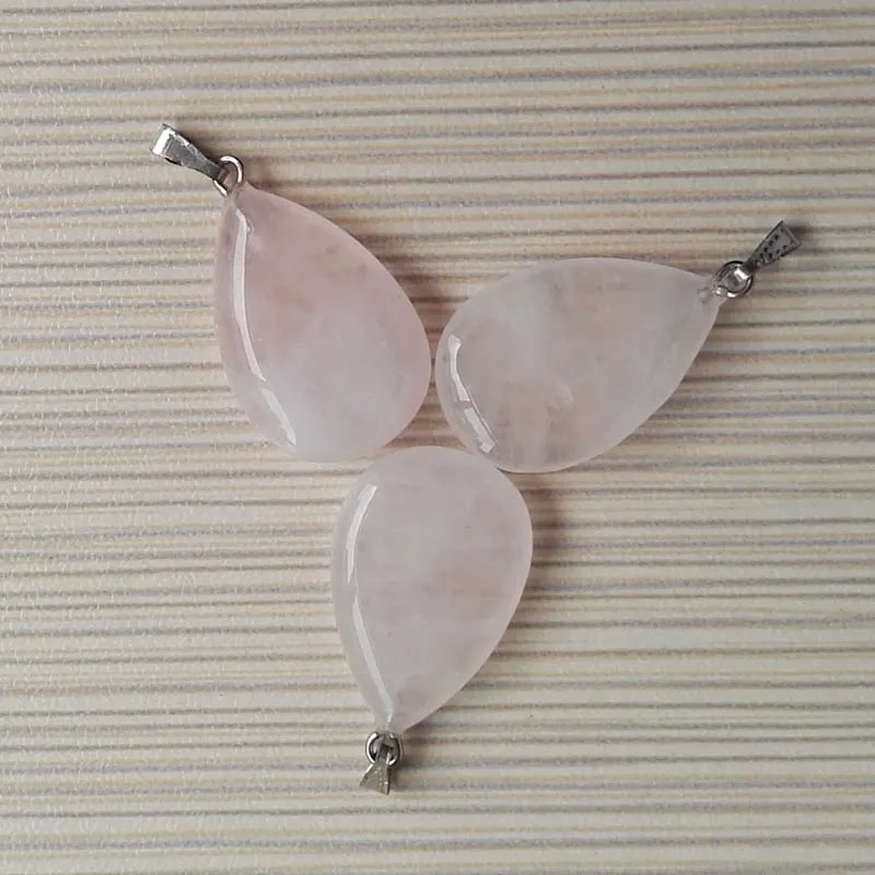 

Wholesale Pink Crysta natural stone water drop pendants charms Pendants & necklace Point Pendant jewelry 50Pcs/lot Free shipping