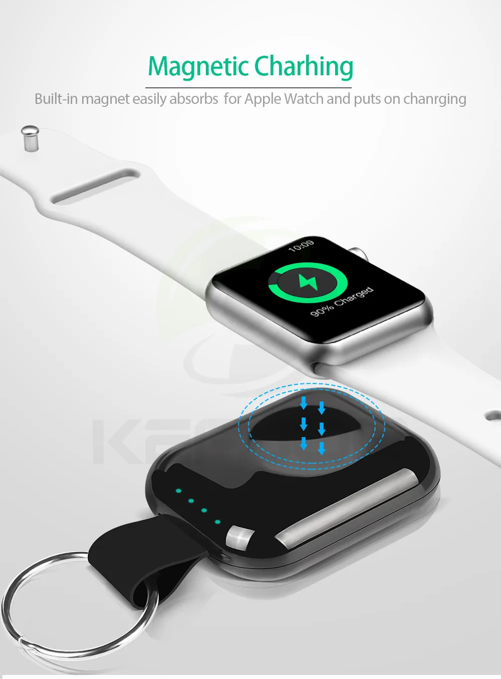 Keajor для Apple Watch 1 2 3 4 Беспроводное зарядное устройство Внешний аккумулятор 700 мАч Удобное Зарядное устройство для Apple Watch