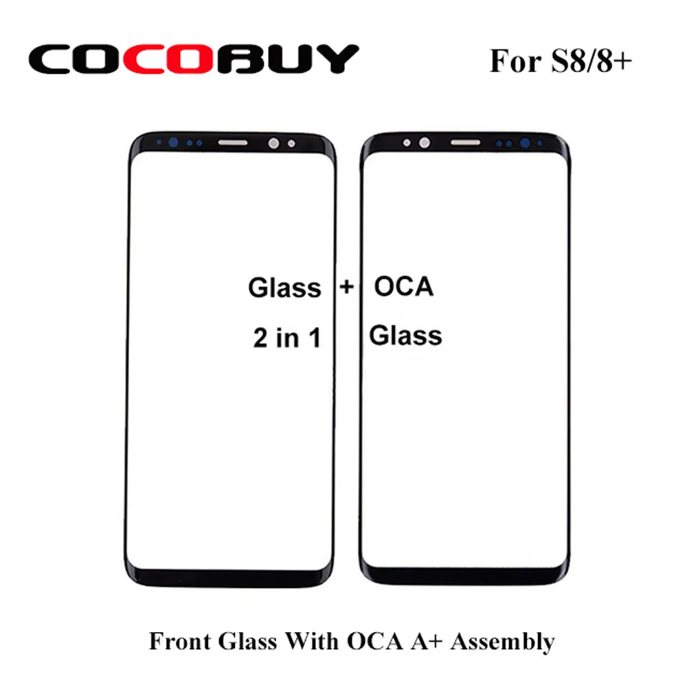10 шт./лот 2 в 1 A + качественное внешнее стекло для экрана сборе OCA Samsung S 8/8P Замена