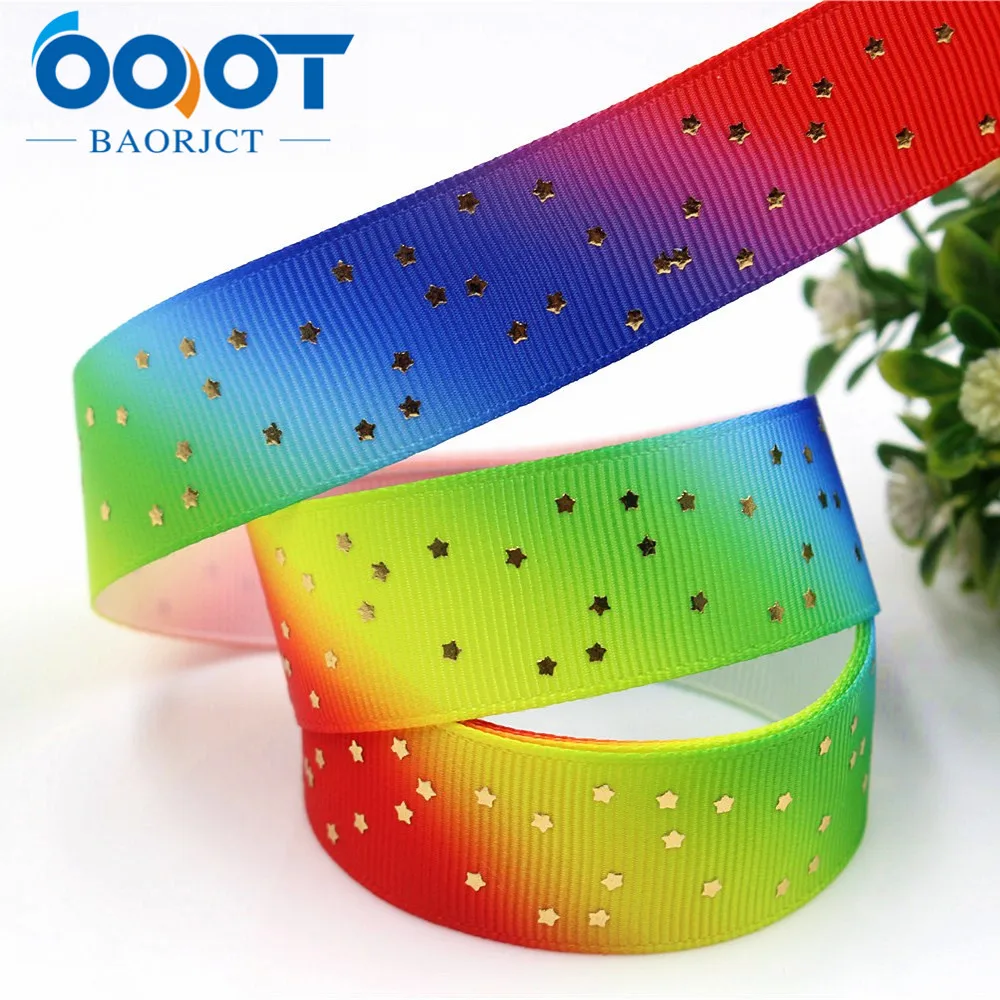 OOOT BAORJCT 1710054 22mm 10yards Bronzing Ribbons Thermal transfer Printed grosgrain Wedding Accessories DIY handmade material | Дом и сад