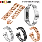 Модный роскошный ремешок для часов, металлические браслеты, сменный регулируемый ремешок с кристаллами для Fitbit Charge 3, ремешок для умных часов
