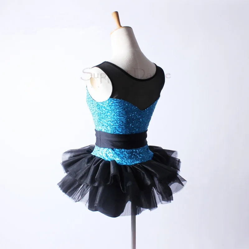 Женское платье-пачка для танцев расшитое блестками детей взрослых C122 |