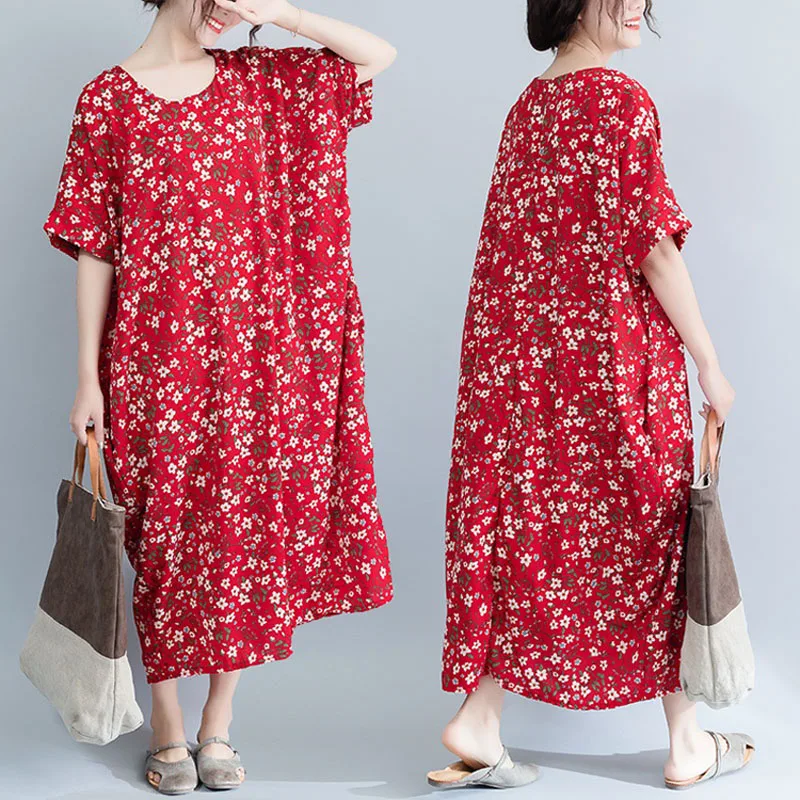 NYFS 2020 Новое Стильное летнее платье винтажное хлопковое длинное свободное