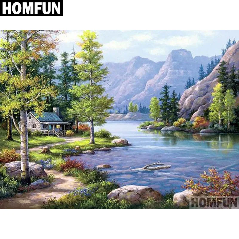 Алмазная живопись HOMFUN природный пейзаж алмазная вышивка сделай сам полное