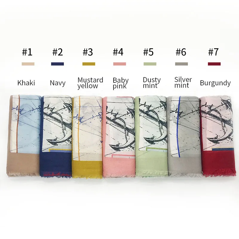 Шарф с геометрическим принтом 7 цветов шарфы шали в горошек Женский однотонный