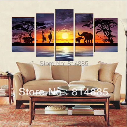 Картина Африканское впечатление 100% современный пейзаж ручной работы холст