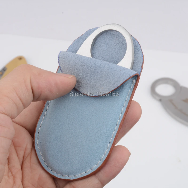 Светло-голубой кожаный карман для резки сигар из овечьей шкуры пожилых | Дом и сад