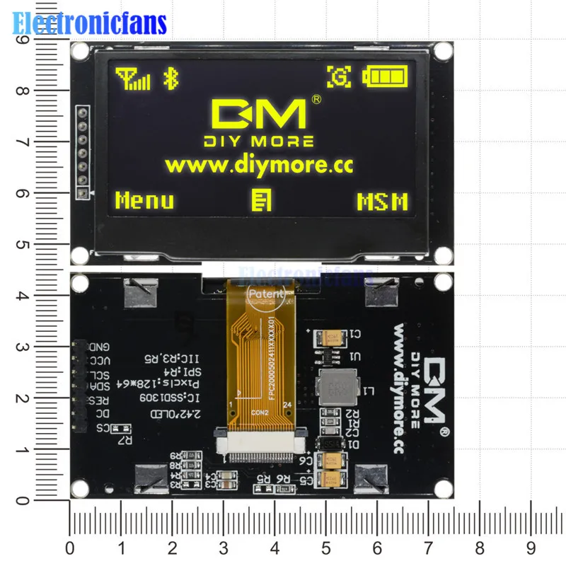 Модуль OLED дисплея 2 42 &quot белый/синий/зеленый/желтый ЖК экран х64 IIC I2C SPI серия SSD1309