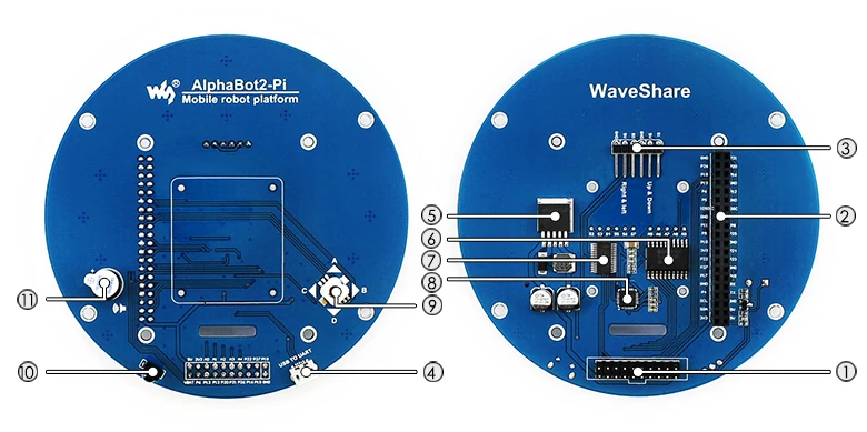 AlphaBot2 робот строительный комплект: Raspberry Pi 3 Model B+, камера RPI(B)+ карта Micro SD+ 15 Acc