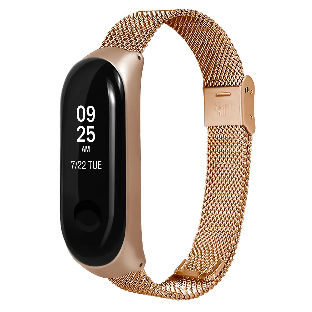 Ремешок для смарт часов Xiaomi Mi Band 3 сменный Браслет Миланская петля из нержавеющей
