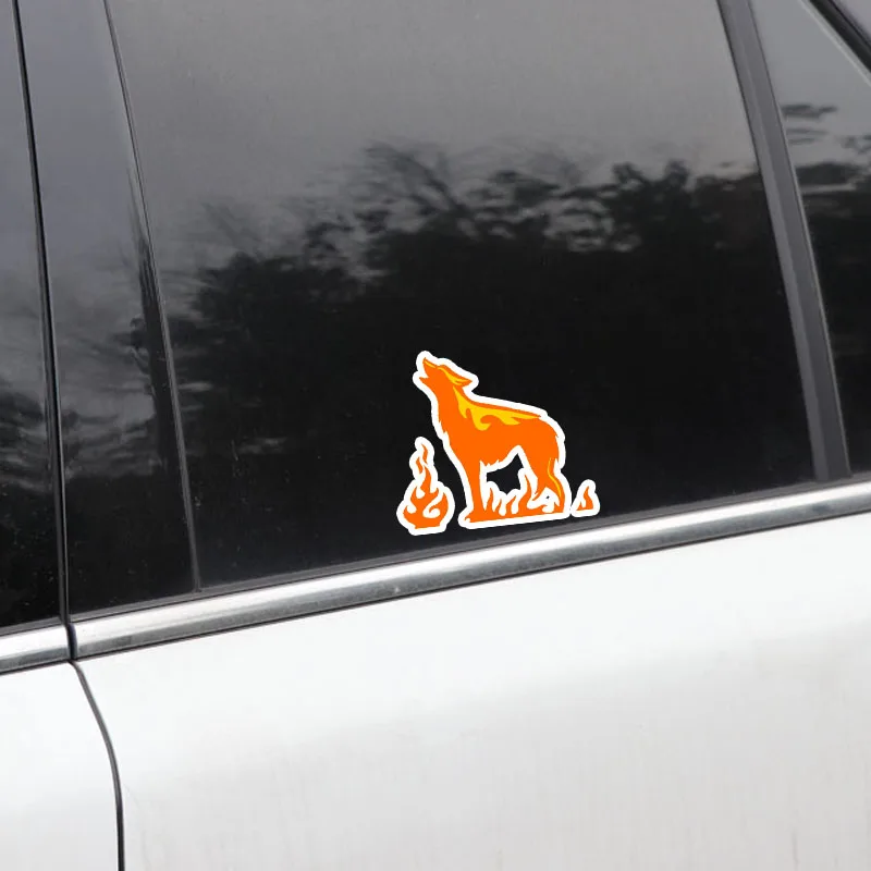 

YJZT 13.5CM*12.2CM Wonderful Animal Wolf Decal PVC Car Sticker Decoration Accessories 5-0899