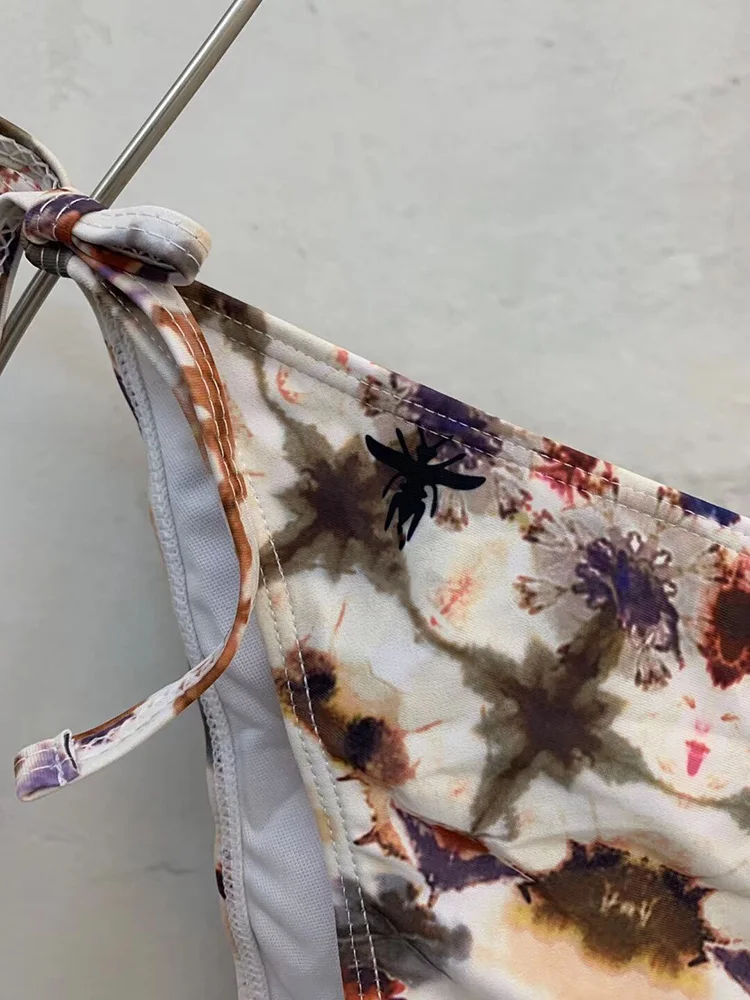 Женское боди из двух предметов Svoryxiu, разноцветное боди с треугольным корсетом с высокой талией и принтом в виде граффити в стиле ретро на лето