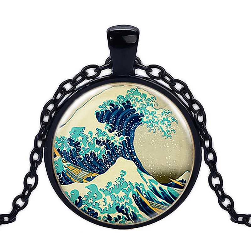 Великая волна в канагаве искусство кулон японское ожерелье шарм океан Ювелирные