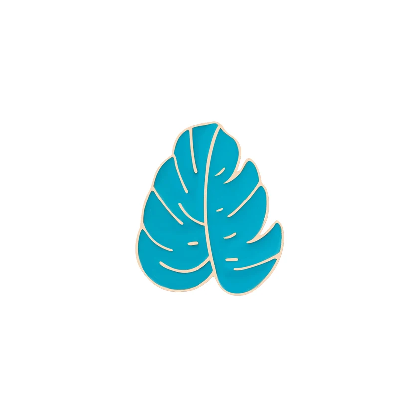 Leaf Shshd Милые Броши в виде животных лист лимон панда Медведь овца слон Эмаль Булавка Kawaii Альпака нагрудный знак брошь значки крутые ювелирные изделия - Окраска металла: Leaf