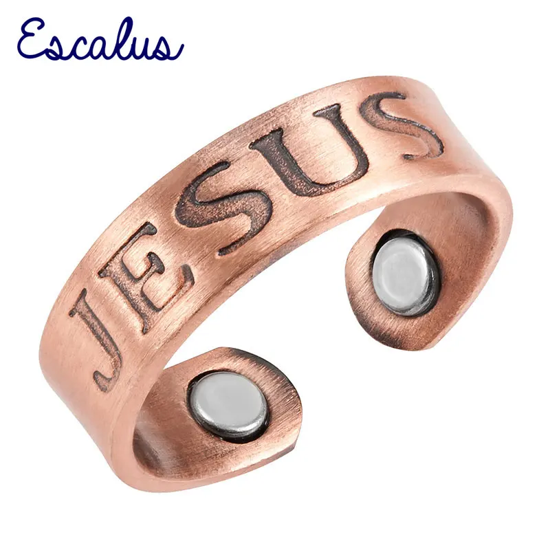 Кольцо женское магнитное с буквой Иисуса из меди под старину|ring resizable|women ringsring ring |