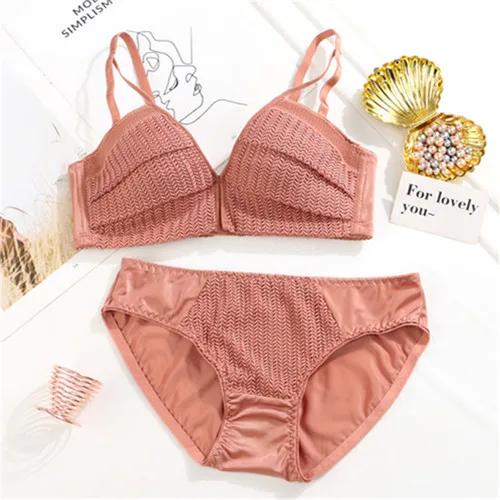 pink Для девочек-подростков кружевное нижнее белье бюстгальтер комплекты детское белье; нижнее белье для девушек, нижнее белье молодые девушки трусики и бюстгальтер 12-18 лет - Цвет: pink