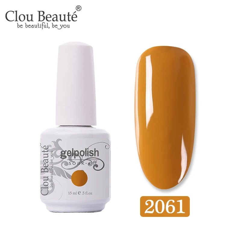 2061 Clou Beaute Gel Nail Polish Top UV LED Gel Nail Art Varnish Hybrid Gel Polish Semi Permanent Vernis Gellak Glitter Gel Lacquer - Цвет: 2061