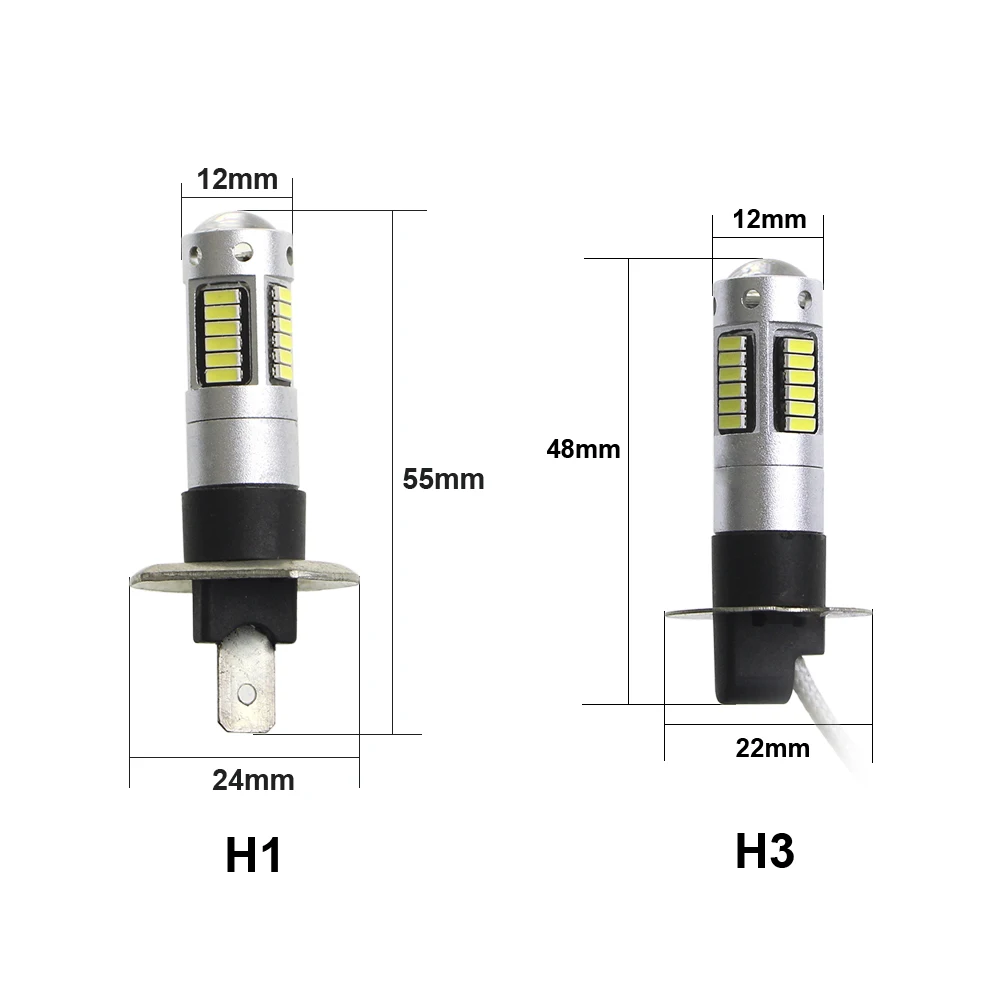 KEIN 2 шт. 6000K H1 led противотуманная фара для h3 светодиодные автомобильные лампы 4014 30SMD HD DRL внешний дневные ходовые Бег противотуманных фар h1 фары автомобиля 12V