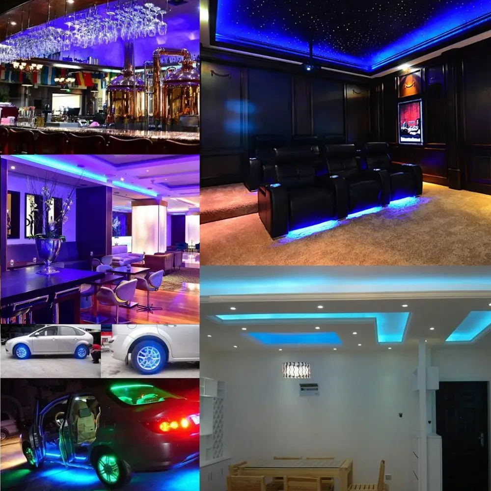 Светодиодная лента водонепроницаемая лент RGB SMD 2835 с контроллером 5/10/15/20 м 12 В