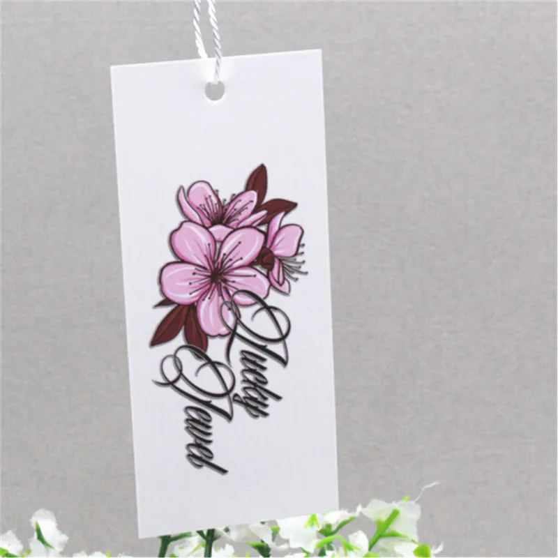 Ламинированная неручная работа OEM подвесная бирка под заказ логотип бренда papercard