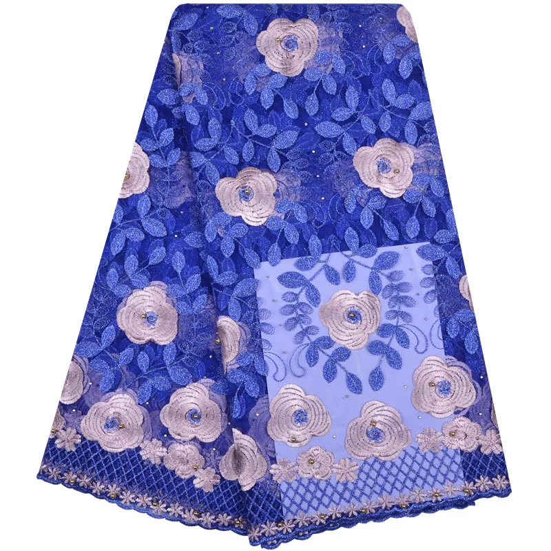 

Embroidery Flower French Tulle Net Lace With Stones For Women Party Sewing Dress Material African Style French Net Lace 1143B