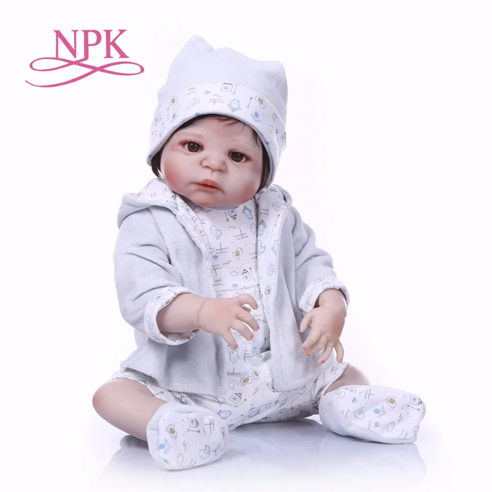 Npkколлекционная 55 см силиконовая кукла для новорожденных как настоящая 22