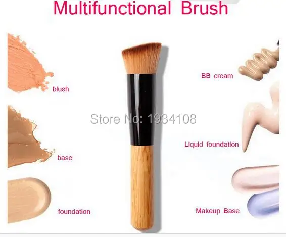 100 PCS kuas bedak Gagang kayu Multi-fungsi sikat Blush on masker Foundation Makeup alat Dijual panas 2015 | Красота и здоровье