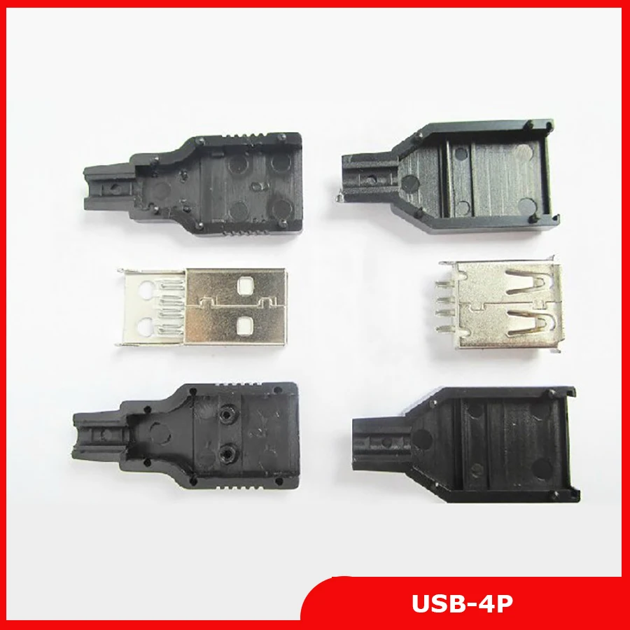 4 шт./комплект USB разъём Мама и папа|usb 4pin|4pin femaleusb male female connector |