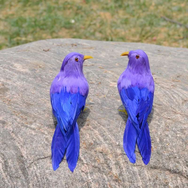 simulation couples birds about 16cm fall in love feathers one lot/ 2 pcs handicraft prop home garden decoration gift p0877 | Дом и сад