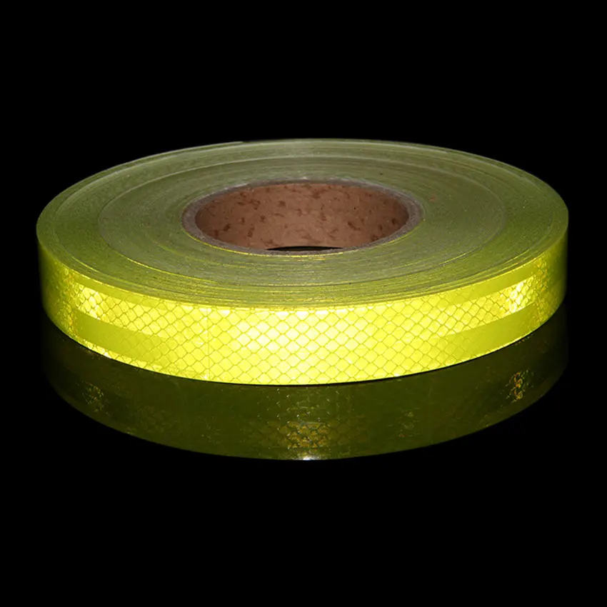 Flu-yellow 25 мм X 3 метра 3 м белый красный желтый флуоресцентные желтые ночные Светоотражающие безопасные предупреждающая видимость клейкие ленты наклейки для велосипеда грузовика автомобиля - Цвет: Flu-yellow