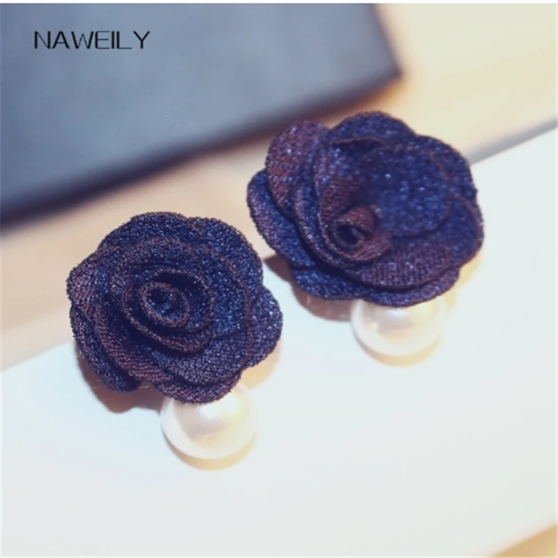 NAWEILY модные серьги с искусственным жемчугом камелиями Bijoux повседневные