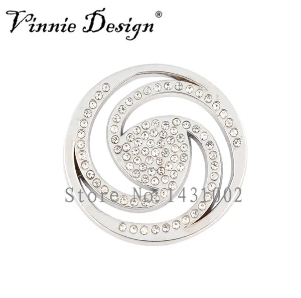 Vinnie дизайн ювелирных изделий 25 мм маленький кристалл Монета диск для моей монеты