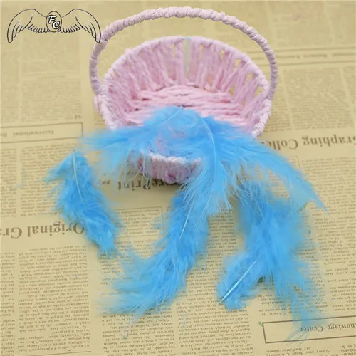 100pcs blue 100 шт 4-6 дюймов 10-15 см индейка перо марабу пышное свадебное платье DIY ювелирные украшения аксессуары перья, пух - Цвет: 100pcs blue