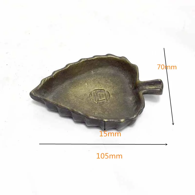 2 цвета Античная простая латунная форма листа пепельница сигарета поднос