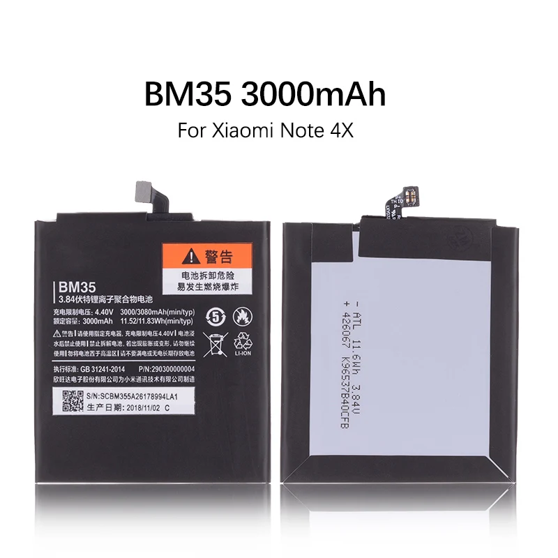 Оригинал Аккумулятор для XIAOMI Mi 4C Mi4C BM35 3080mAh запасные части|Аккумуляторы для