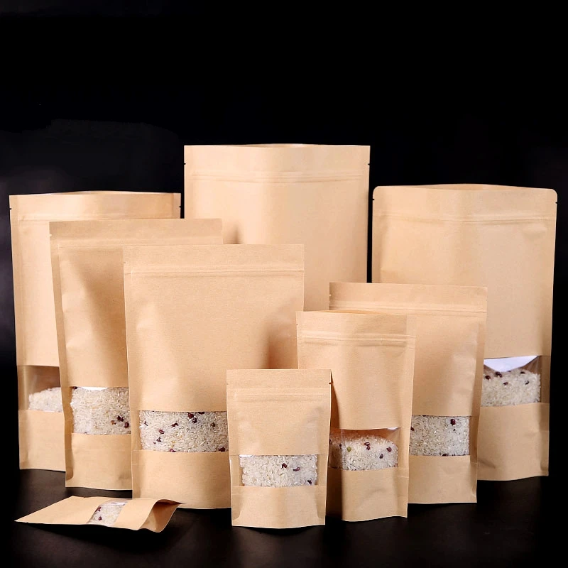 Пакеты из крафт бумаги с замком на молнии 100 шт.|bag free|bags withbag with window |