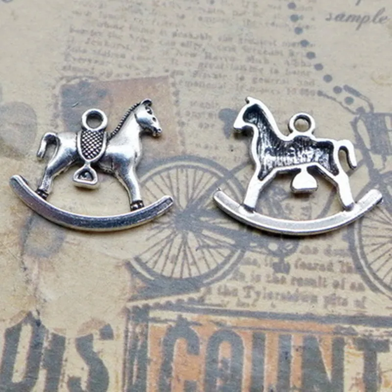 Оптом 30 шт цинкового сплава металлические деревянные подвески в виде лошадок