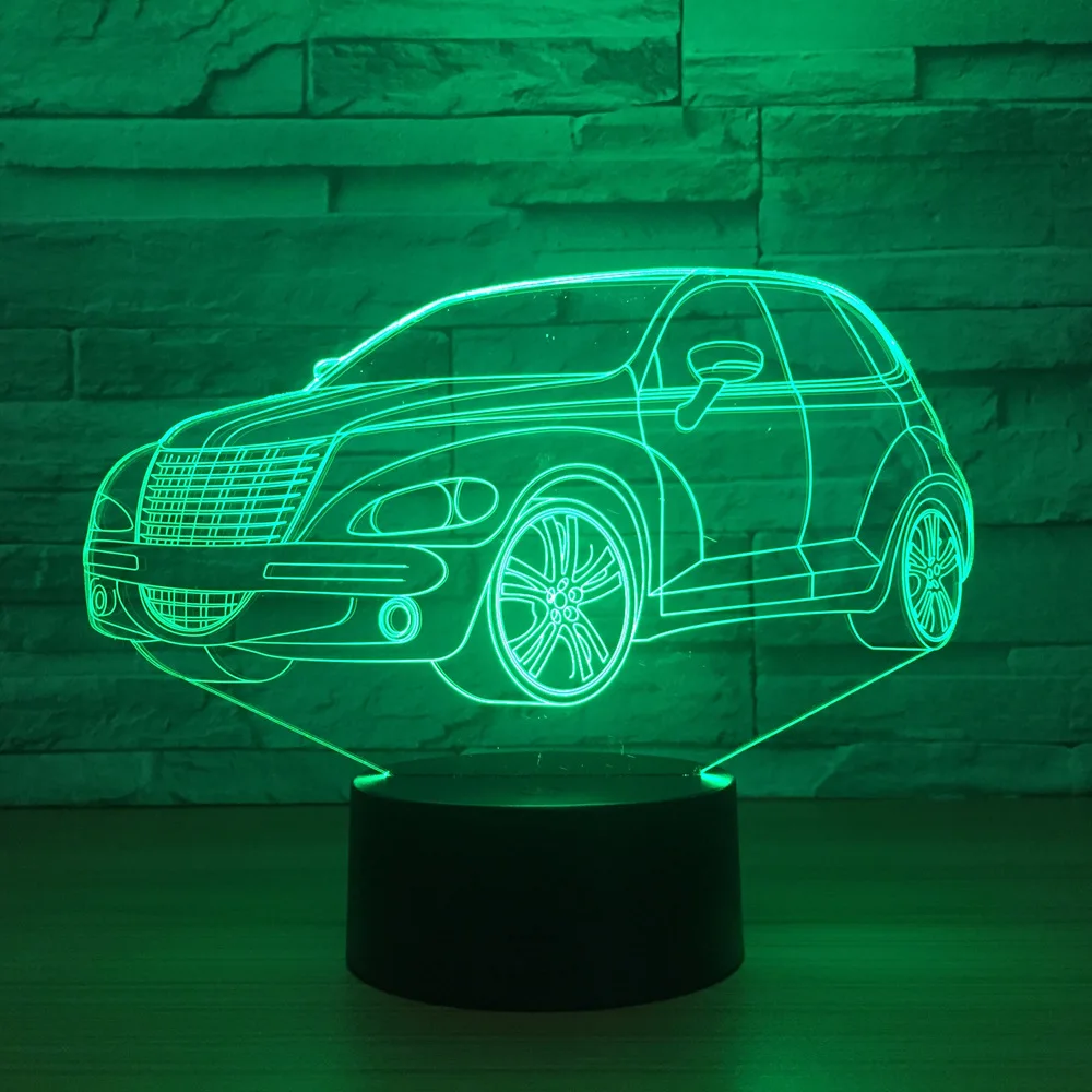 Автомобильный 3D Ночной светильник светодиодный с дистанционным сенсорным