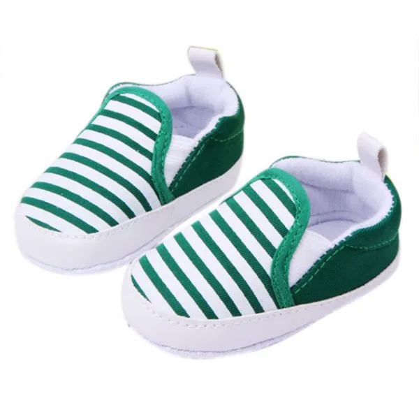 

1 Pair 3 Colors 3-13M Kids Baby Soft Bottom Walking Shoes Boy Girl Striped Anti-Slip Sneakers