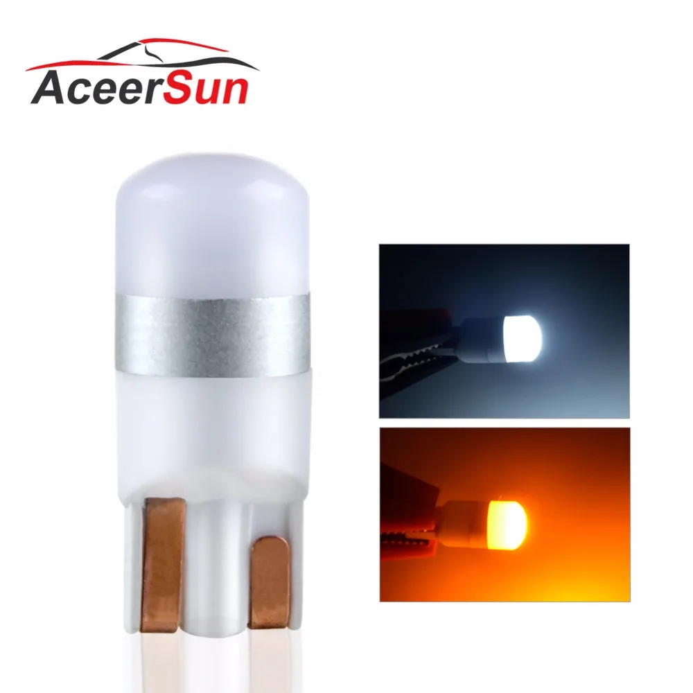 Aceersun T10 W5W 194 168 Светодиодная лампа автомобиля DC 24V 12V Мини оранжевого и белого