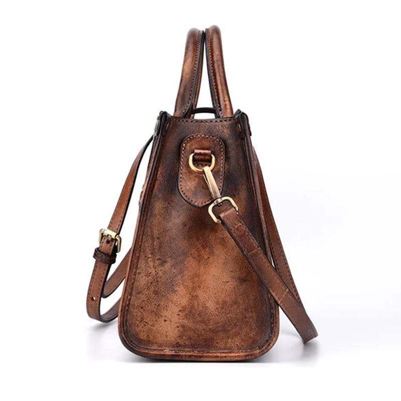 Женские сумки мессенджеры через плечо Ретро сумка хобо из натуральной воловьей