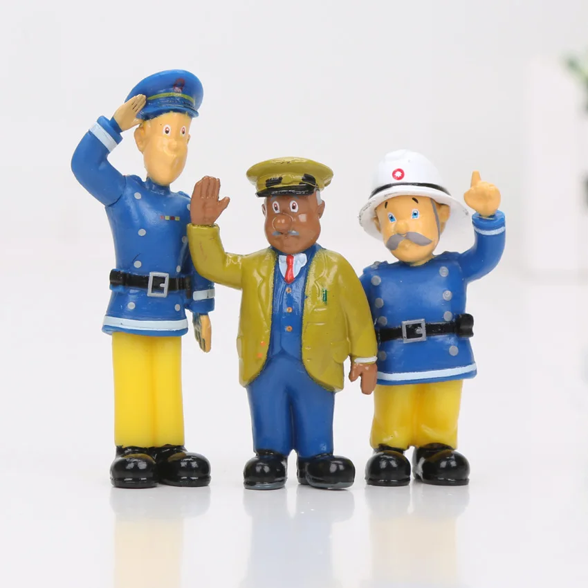 12 шт./компл. Аниме Фигурка Fireman Sam фигурка детские игрушки 3-6 см милый мультяшный