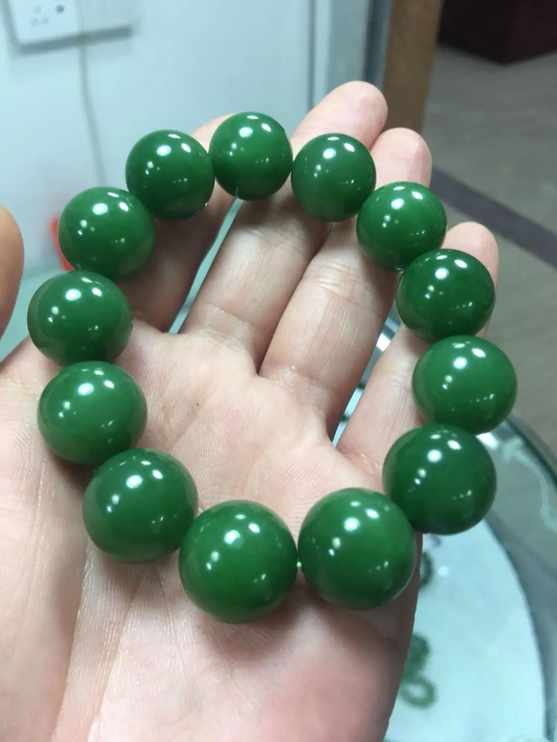 Натуральный WADA jasper 1 7 большой ручной шнурок 17 cl браслет четки Будды Бусины 13 мм