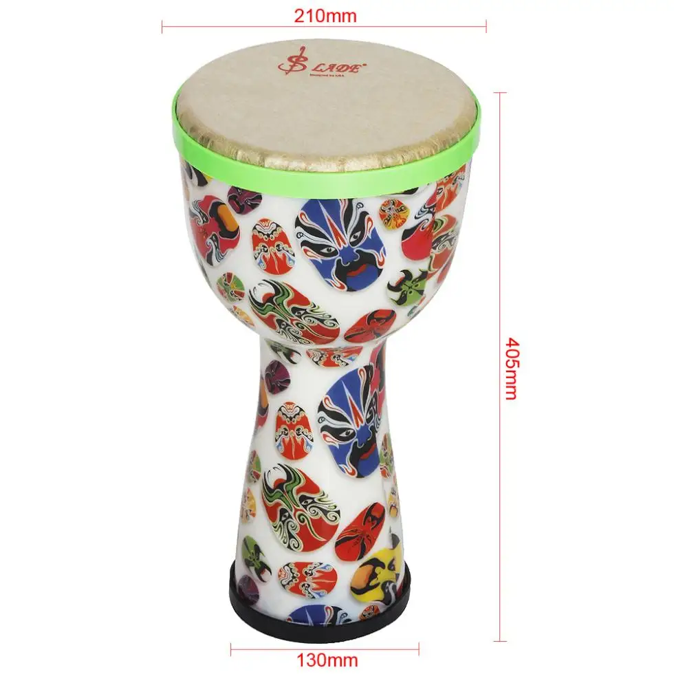 Colorful SLADE 8 дюймов Африканский барабан ABS материал легкий дизайн Djembe барабан с шейкер яйца и плечевой ремень - Цвет: Colorful
