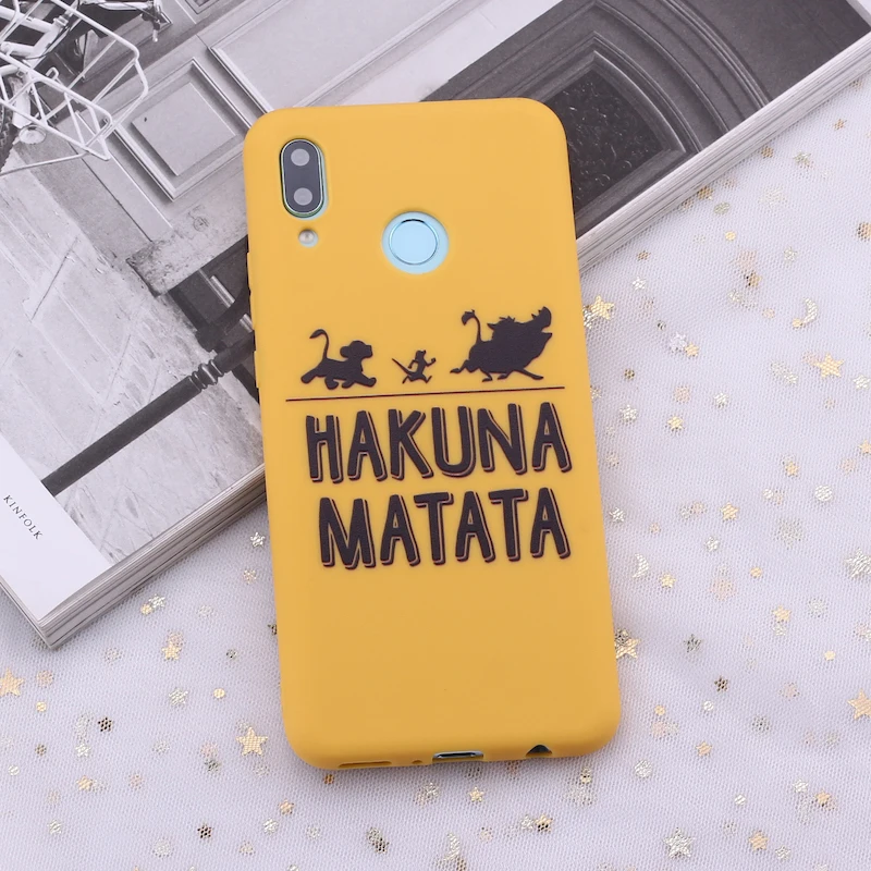 Для huawei Honor mate 10 20 Nova P20 P30 P Smart Hakuna Matata Король Лев карамельный силиконовый чехол для телефона Capa Fundas Coque - Цвет: Yellow