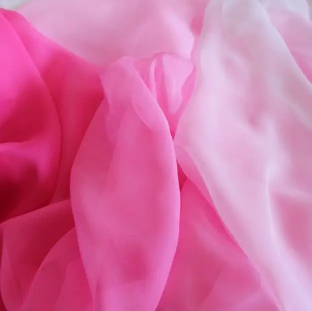 pink Омбре шифоновая ткань тонкая мягкая цветная струящаяся бронзовая дышащая ткань для платья 100 см* 150 см - Цвет: pink