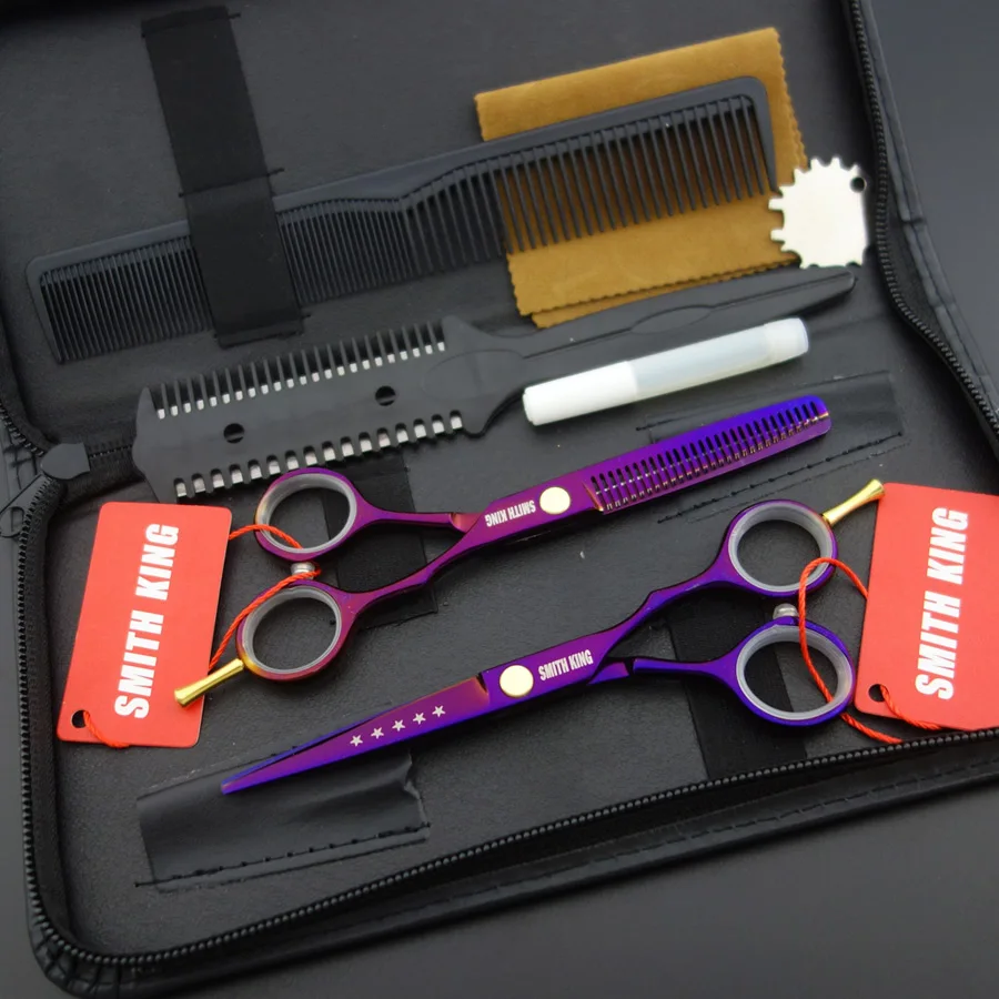 5.5 inch Professional Hair dressing scissors sets Cutting scissors+Thinning scissors+Thinningcomb+comb+kits super | Красота и